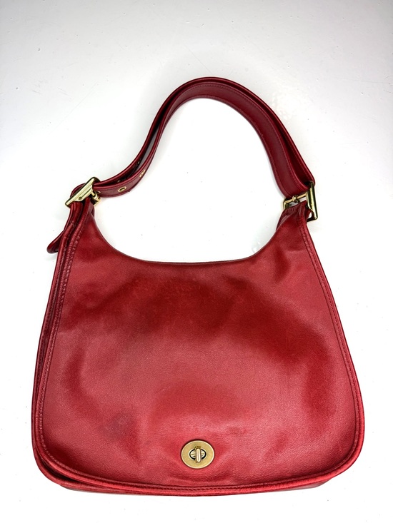 Coach Handbags - COACH VINTAGE  LEGACY CRESCENT RED LEATHER SADDLE BAG 9718 90s Purse